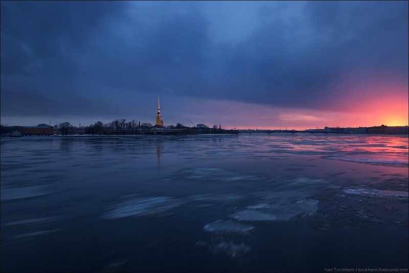 Ледоход, Рассвет, Санкт-петербург Рассветное направление фото превью