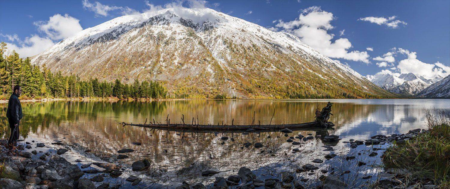 Алтай, Берег, Горный алтай, Горы, Дикая природа, Мультинские озера, Озеро, Осень, Отражение, Панорама, Пейзаж, Природа, Путешествие, Сибирь, Снег, Туризм, Альберт Беляев