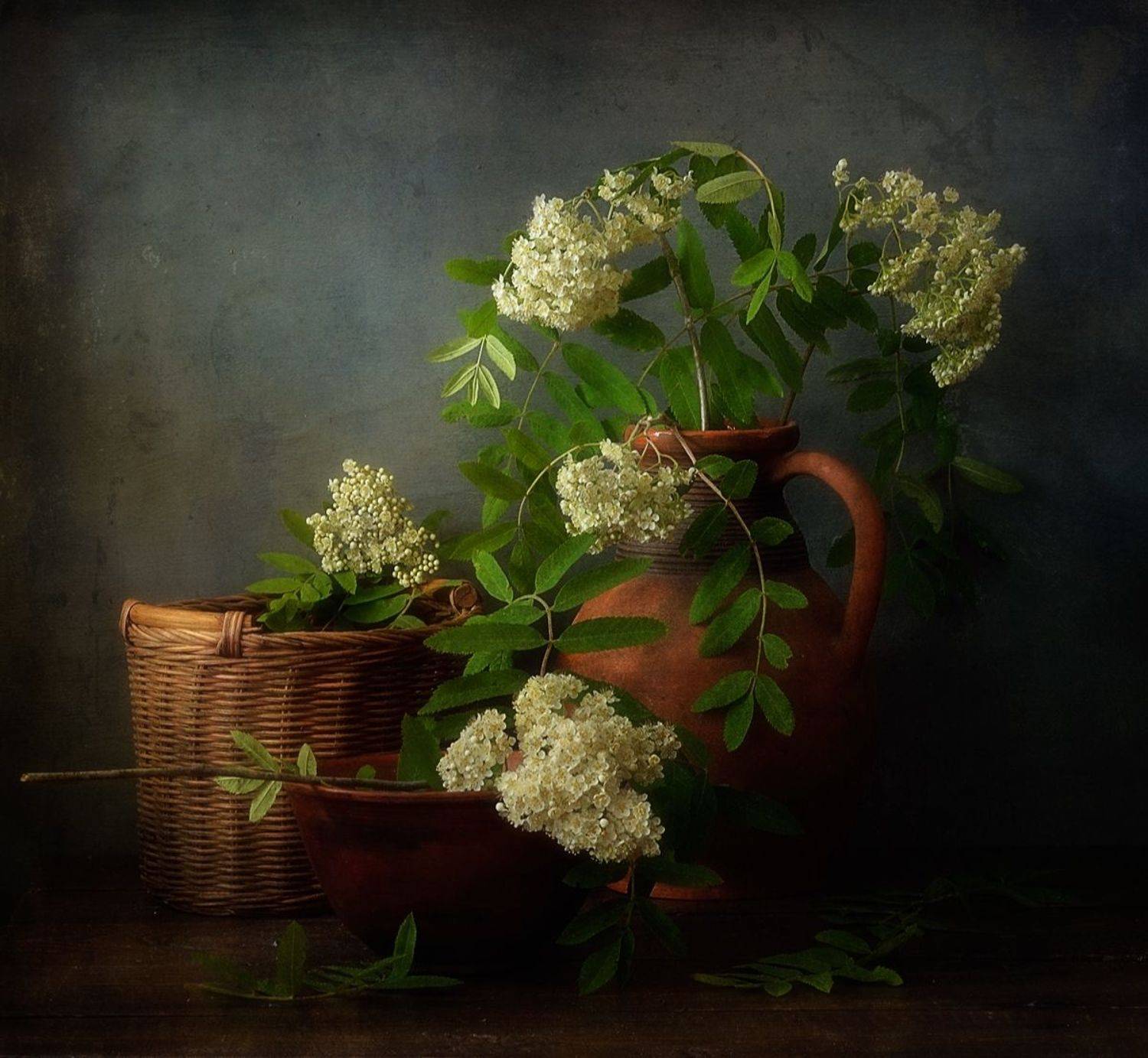 натюрморт,композиция,лето,рябина,цветы, Наталия К