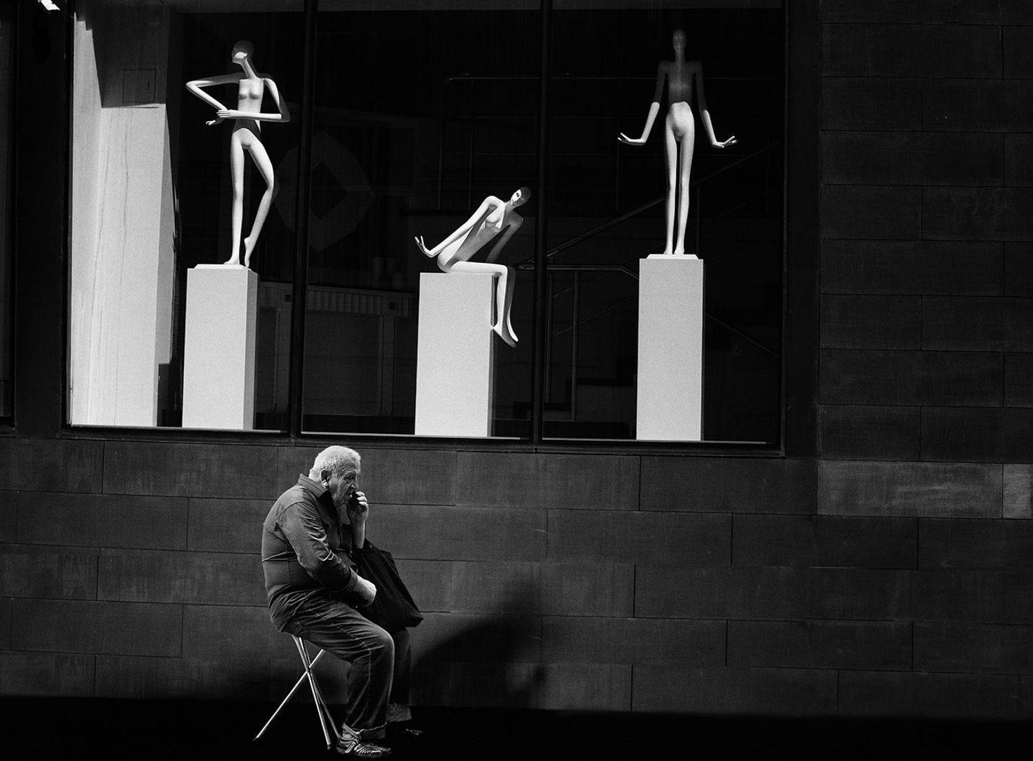 чб фото, витрина, Vera Trandina