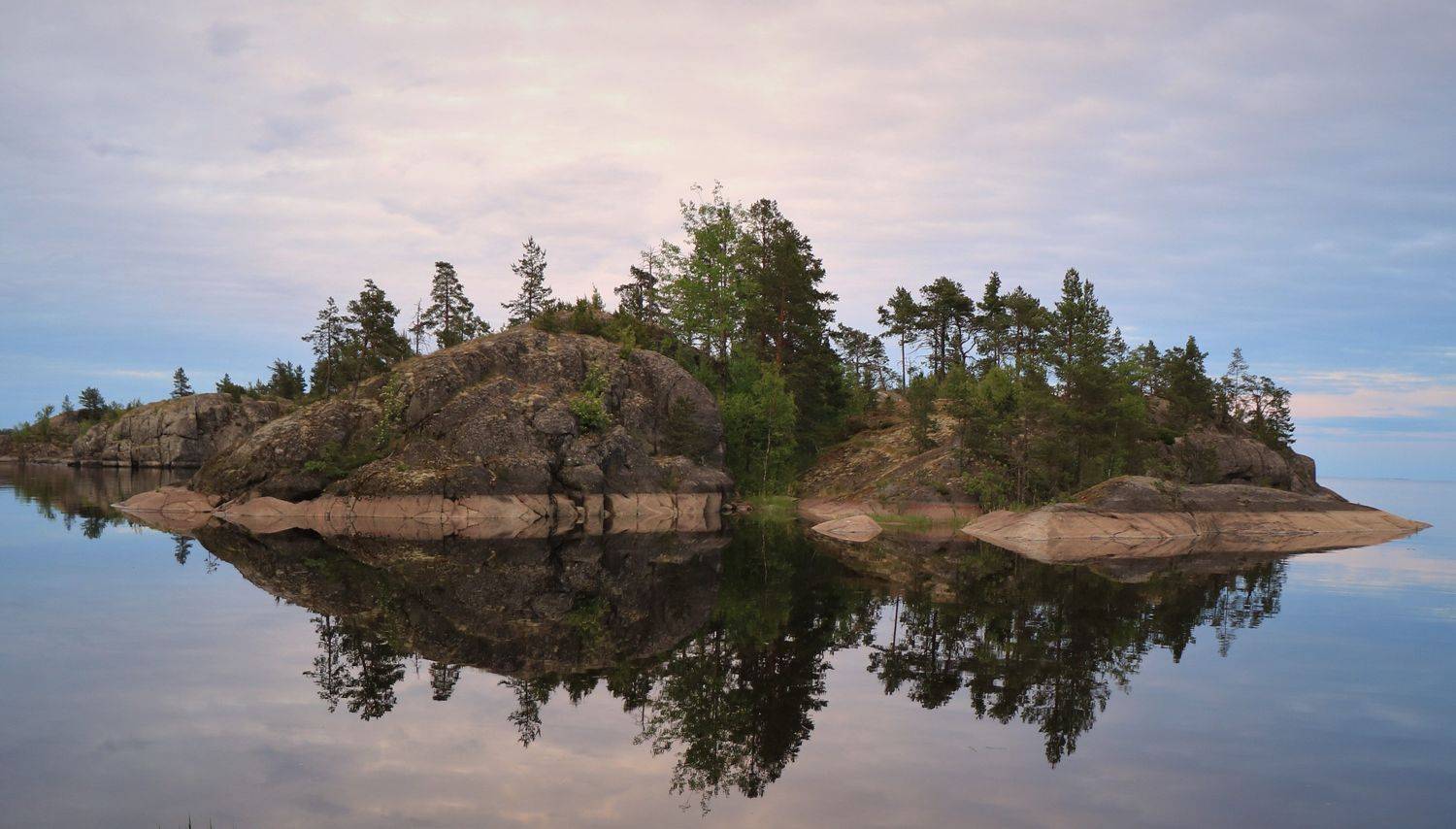 природа,лето,ночьбелая,шхерыладожские,отражеие, Галина Козлова