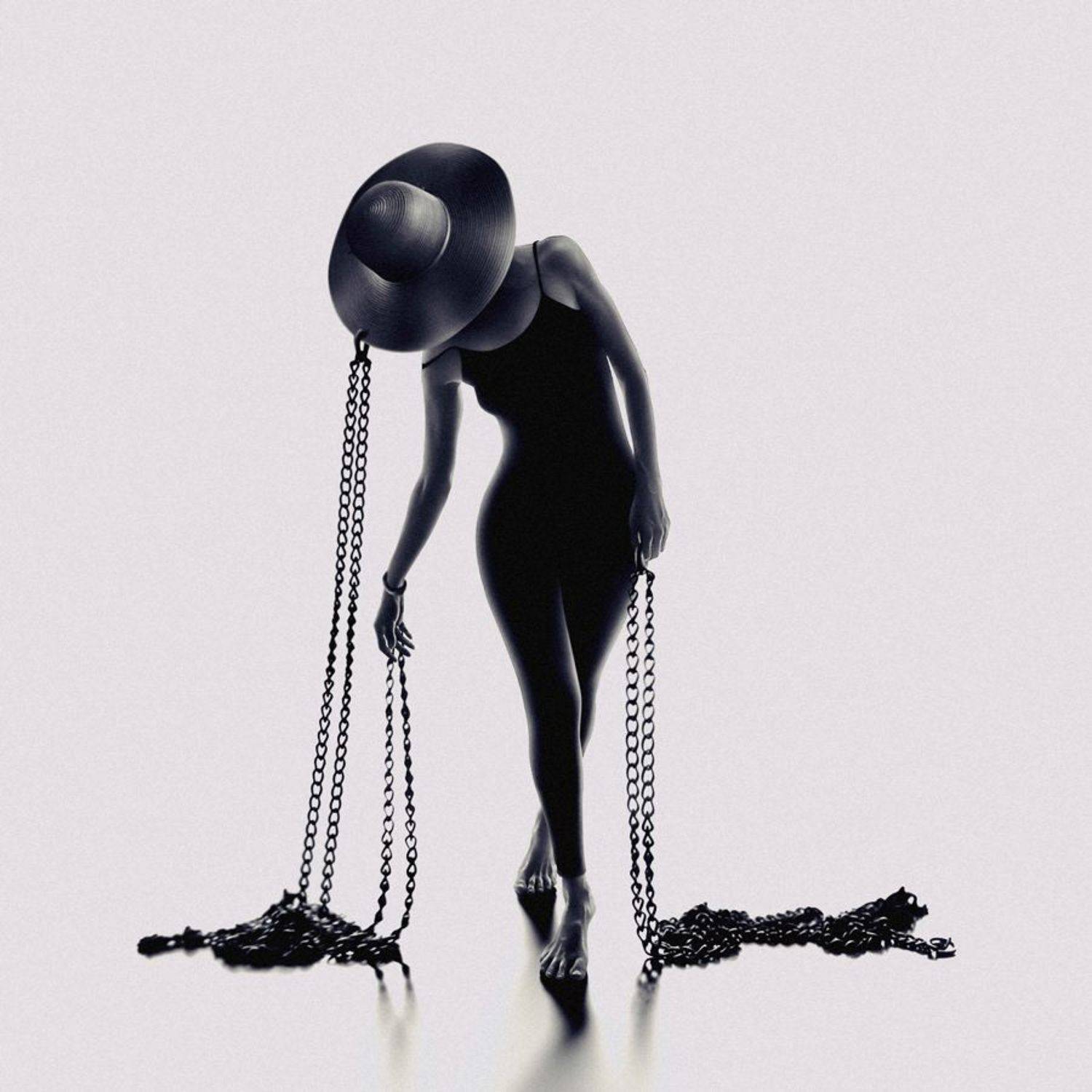 SURREAL,IMAGINATION,SURREALISM,MONTAGE,ART,WOMAN,FINE ART,HAT,CHAIN,CHAINS,LIGHT,SHADOW,DARK,CONCEPTUAL,SILHOUETTE,MONOCHROME,THOUGHTS,MINIMALISM, Nur Ernehir