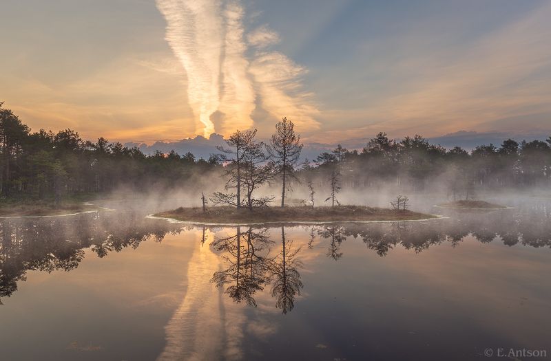 пейзаж, природа, эстония Встреча рассвета фото превью
