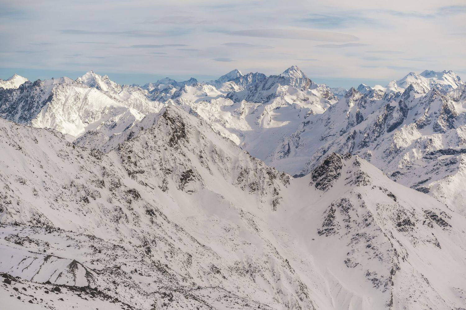 elbrus landscape mountains range nature caucasus plateau winter snow lenticular, Егор Бугримов