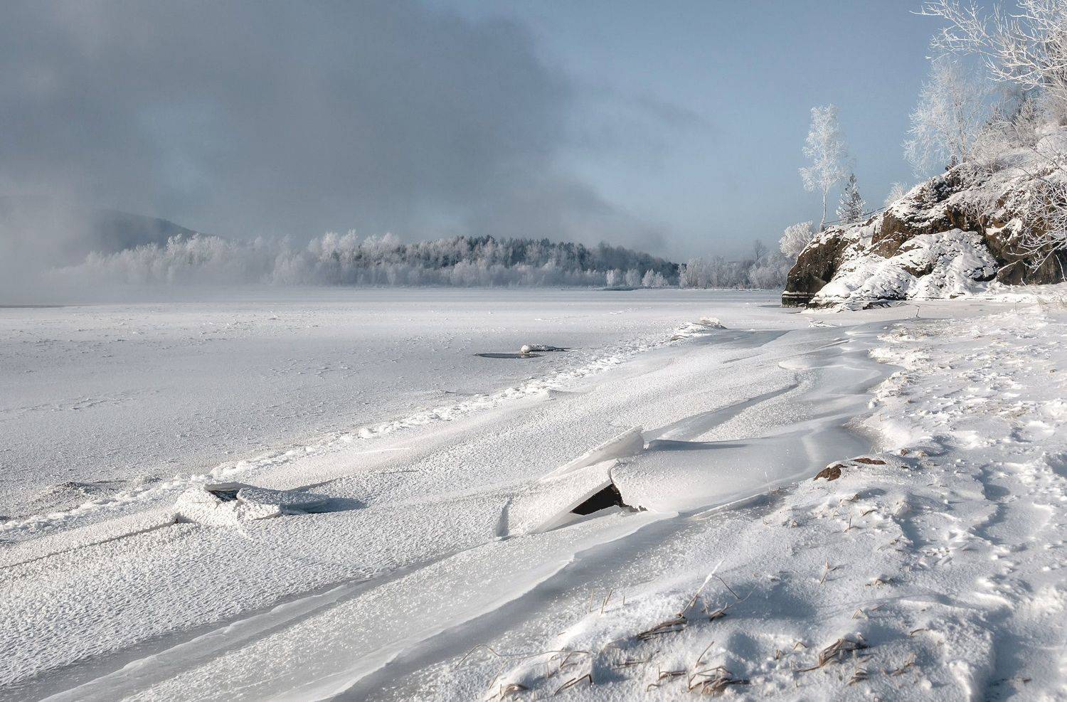 зима, морозы, енисей.,, Марина Фомина