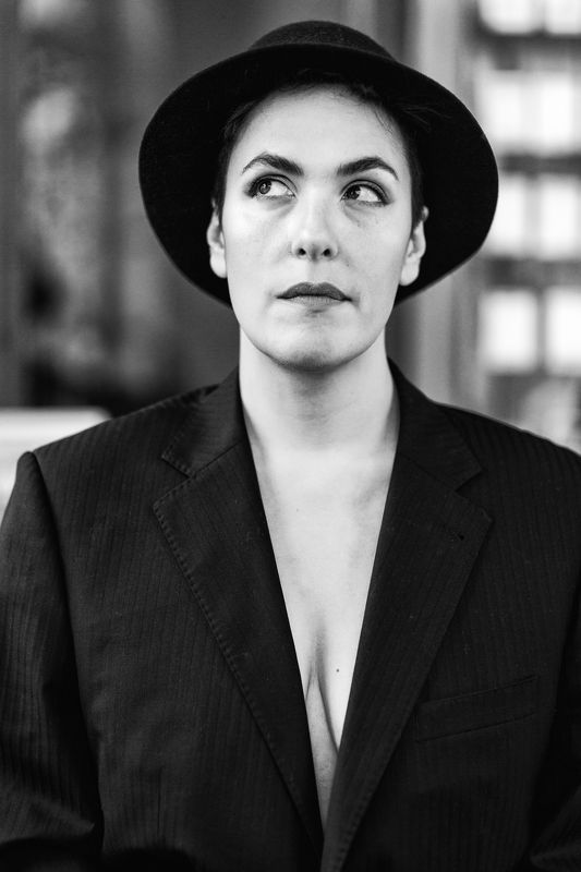 портрет, женский портрет, монохром, чб, шляпа, черно-белое, portrait, portrature, woman portrait, monoichrome, people, hat, bnw, black and white *** фото превью