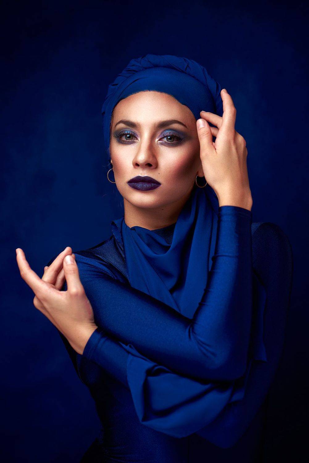 модель, девушка, girl, female, woman, blue, portrait, портрет, Николай Гришин