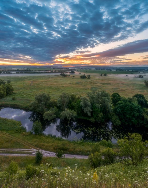 река корень, крапивенское городище, рассвет На р.Корень. фото превью