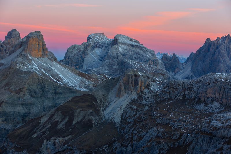 италия, доломиты, горы, облака, восход, природа, landscape, italy, dolomites, golden hour, golden light, sunrise Светает. фото превью