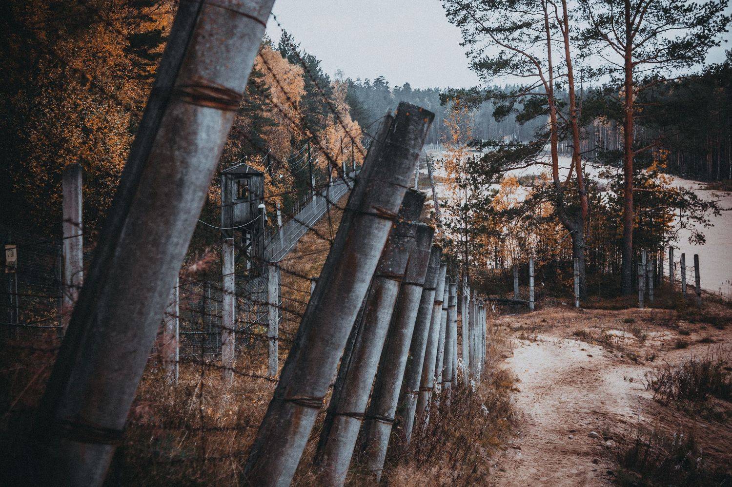 забор, зона, колючка, осень, периметр, песок, Vladimir Kedrov