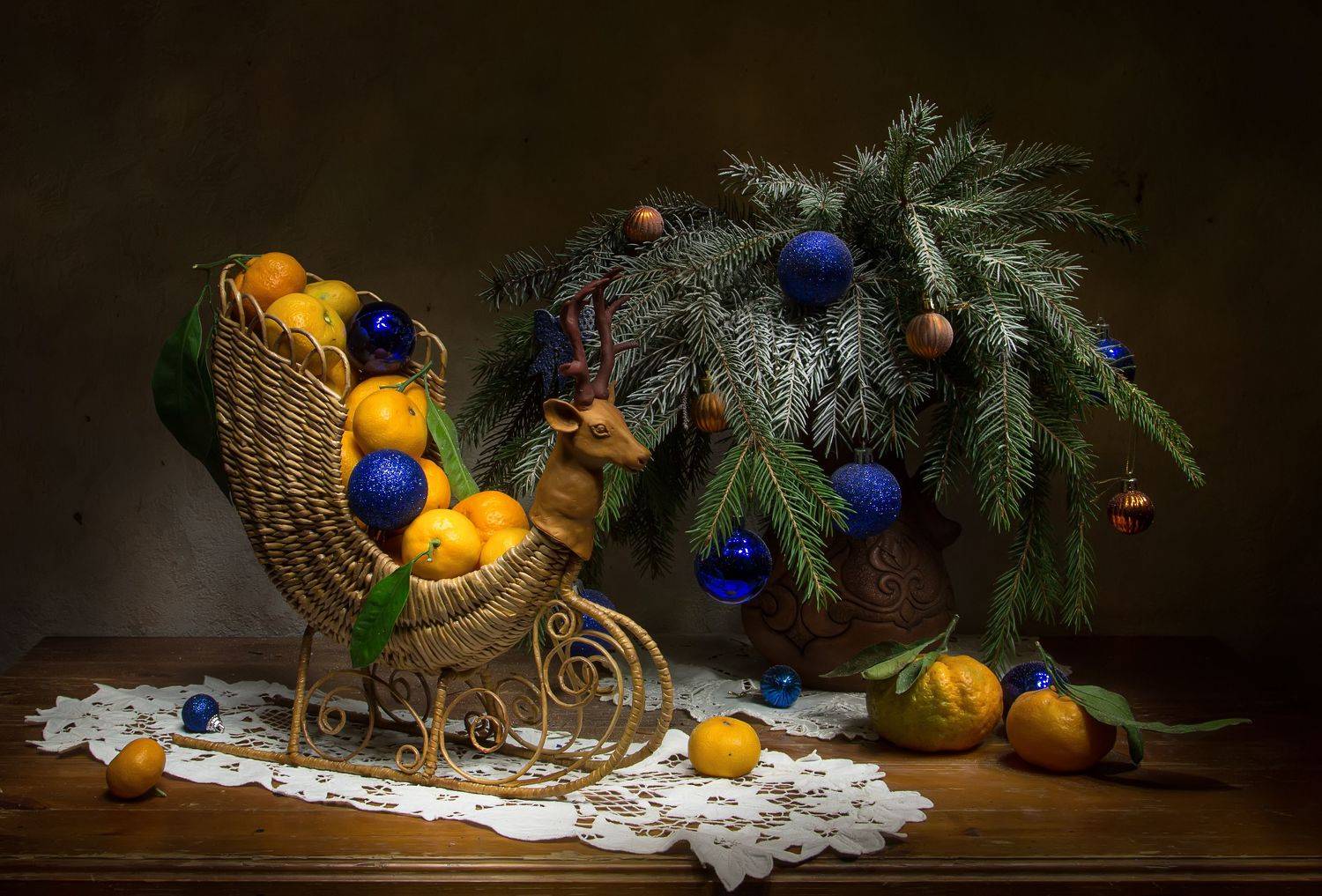 натюрморт, ель, шарики, елка, Татьяна Феденкова