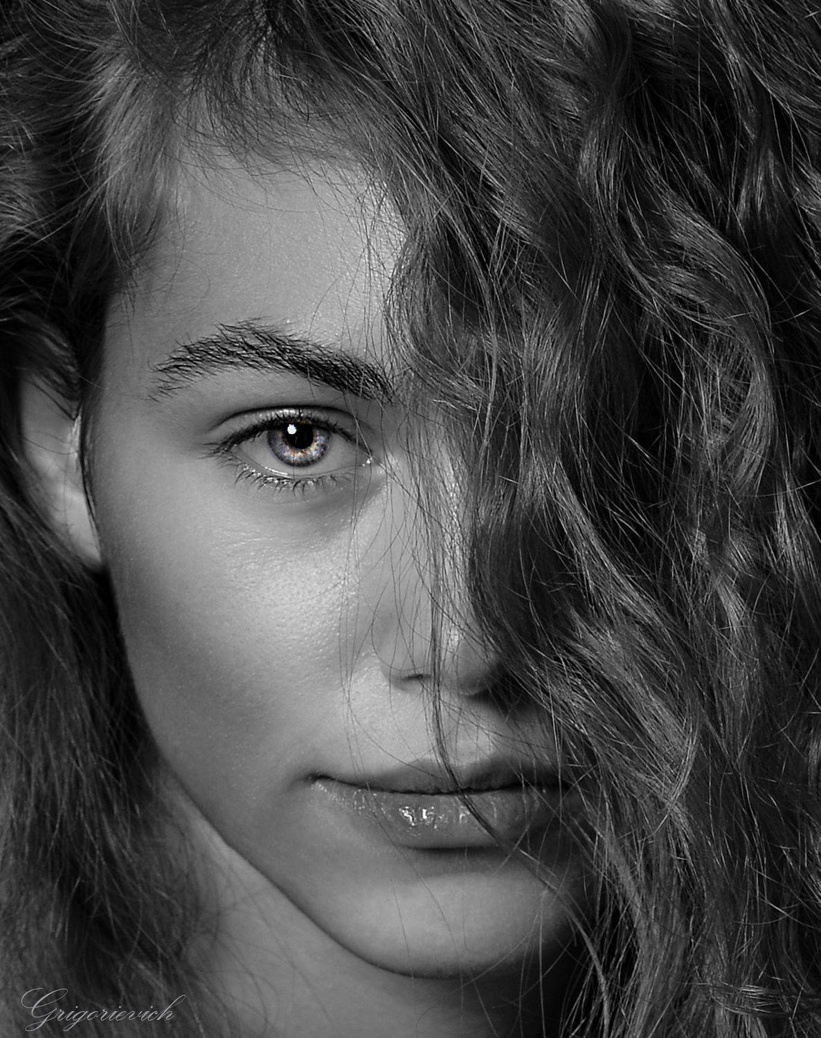 девушка., портрет., красота., черно-белое, Урасов Олег