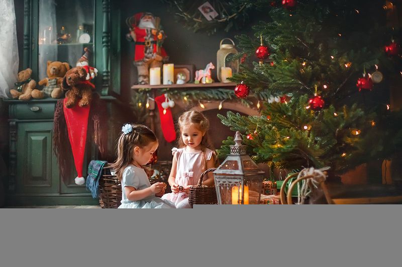 дети, девочки, праздник, новый год  фото превью