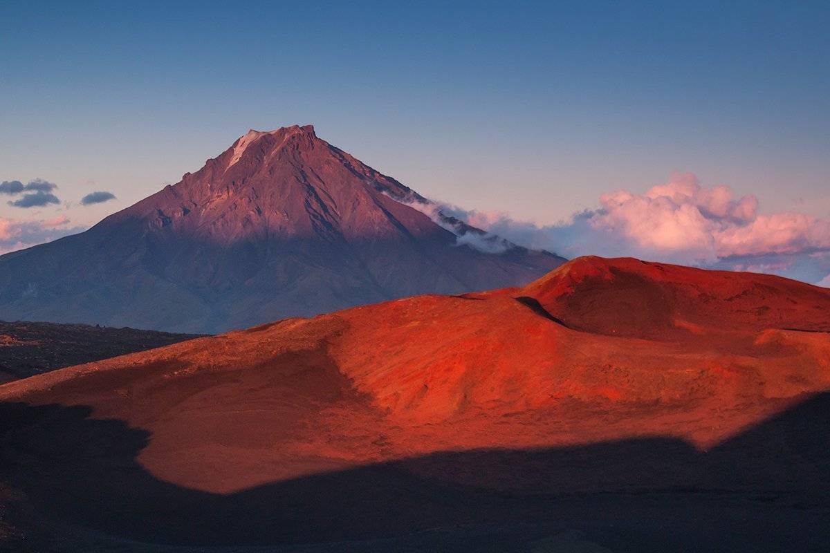Вулкан, Закат, Камчатка, Денис Будьков