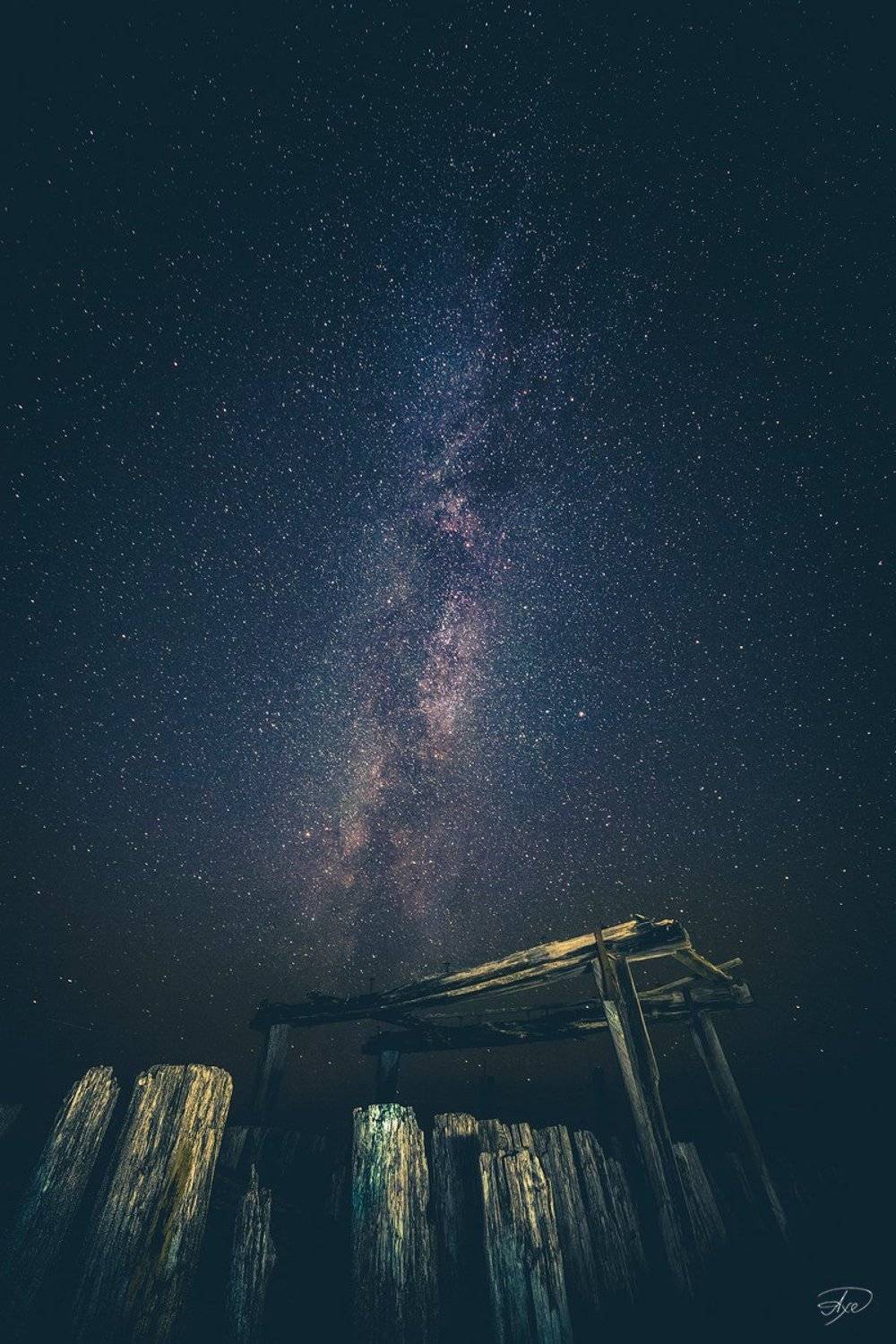 Lithuania, Milkyway, Night, Pier, Stars, Sventoji, Руслан Болгов (Axe)
