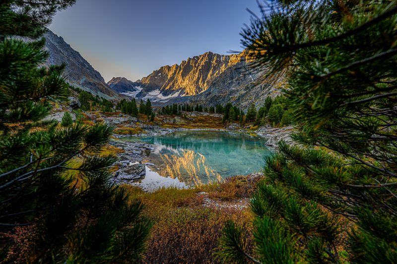 куйгук, алтай, утро, горы Куйгук. фото превью