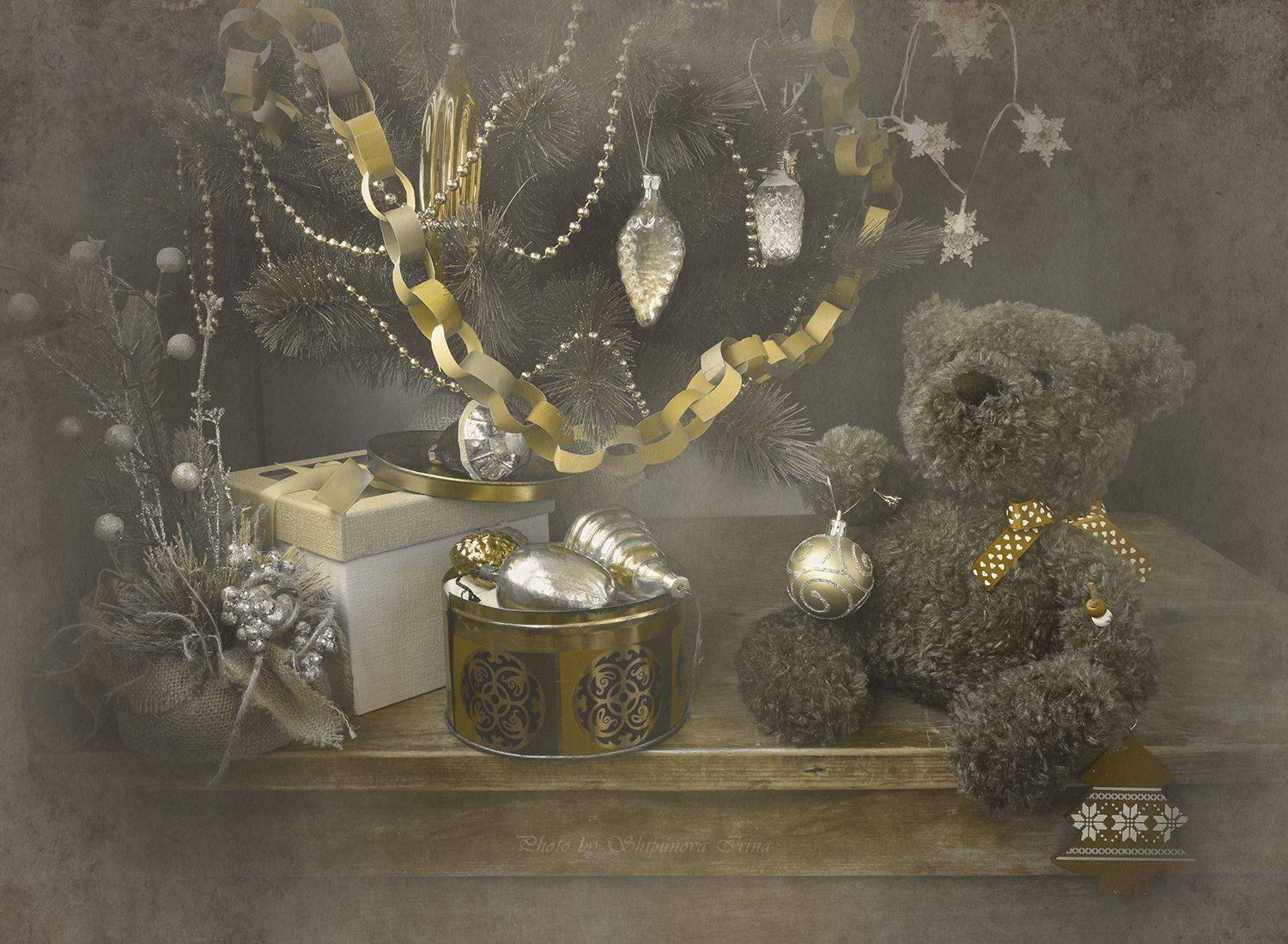 винтажная открытка, новогоднее настроение, Шипунова Ирина