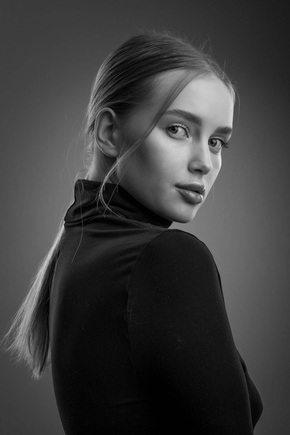 девушка, портрет, чб,студия, Евгений Дёгтев