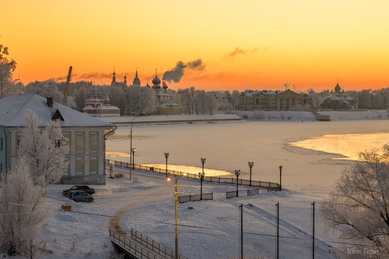 углич, волга, мороз, закат, зима Углич фото превью
