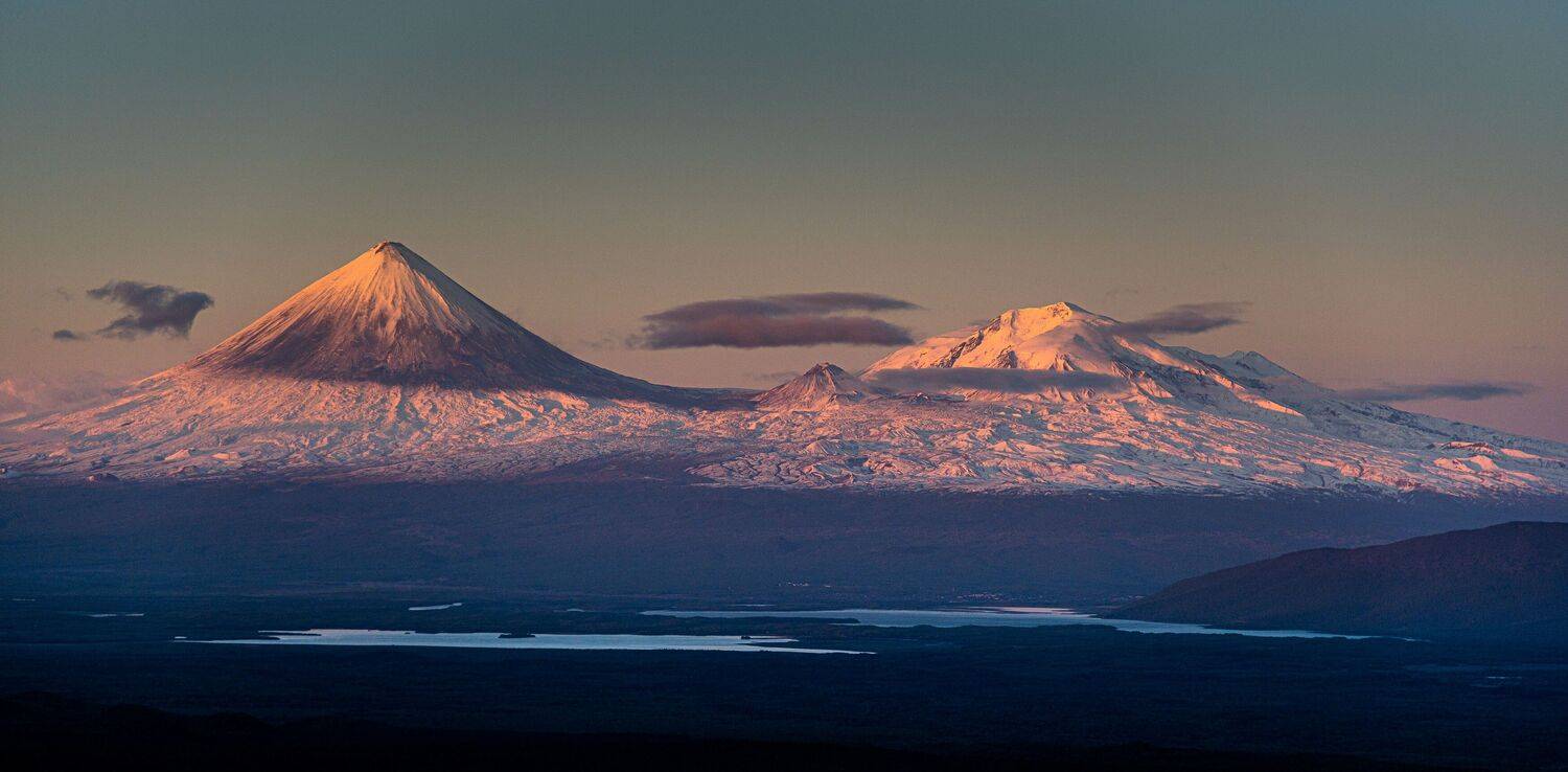 камчатка, вулканы, пейзаж, рассвет, Karasev Pavel
