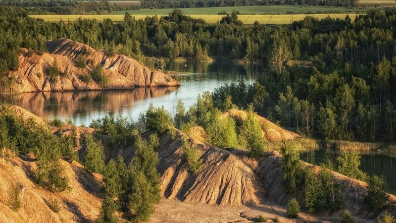 озера,утро,жара. Голубые озера. фото превью