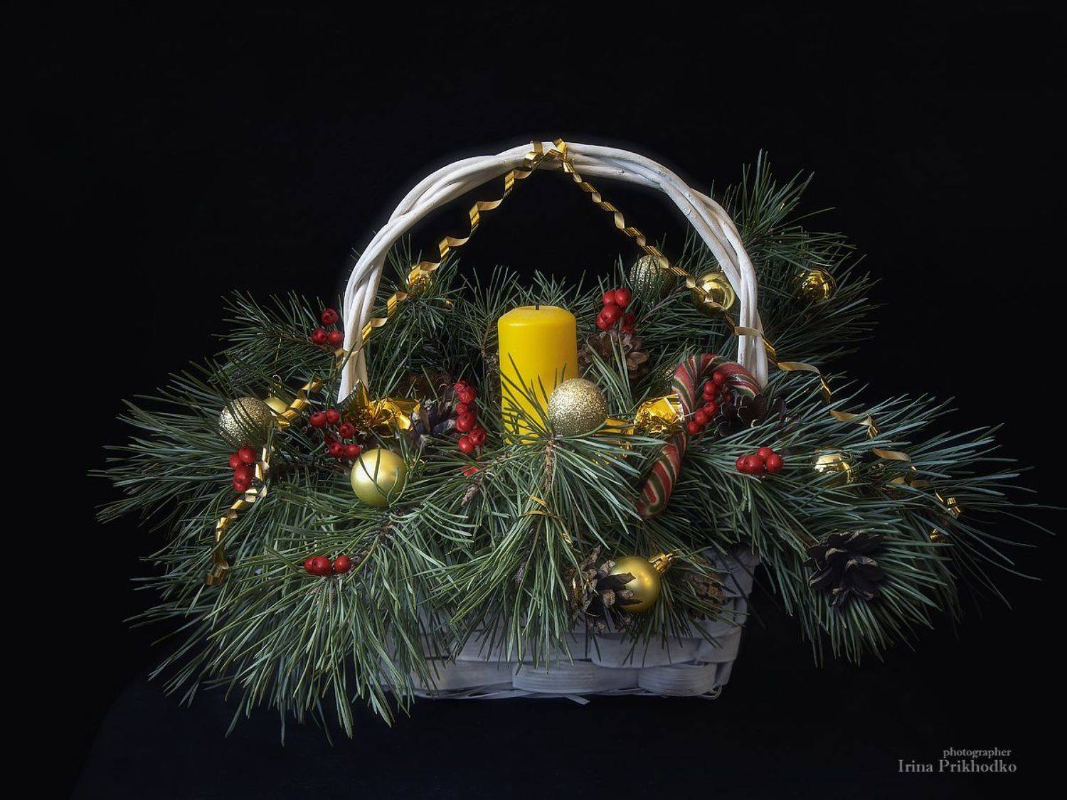 натюрморт, новый год, корзина, композиция, Ирина Приходько