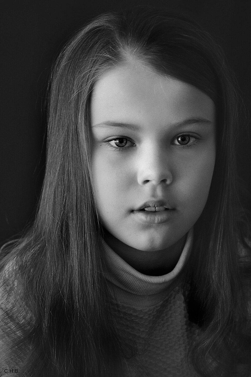 девушка, портрет, глаза, взгляд, волосы, апатиты, Николай Смоляк