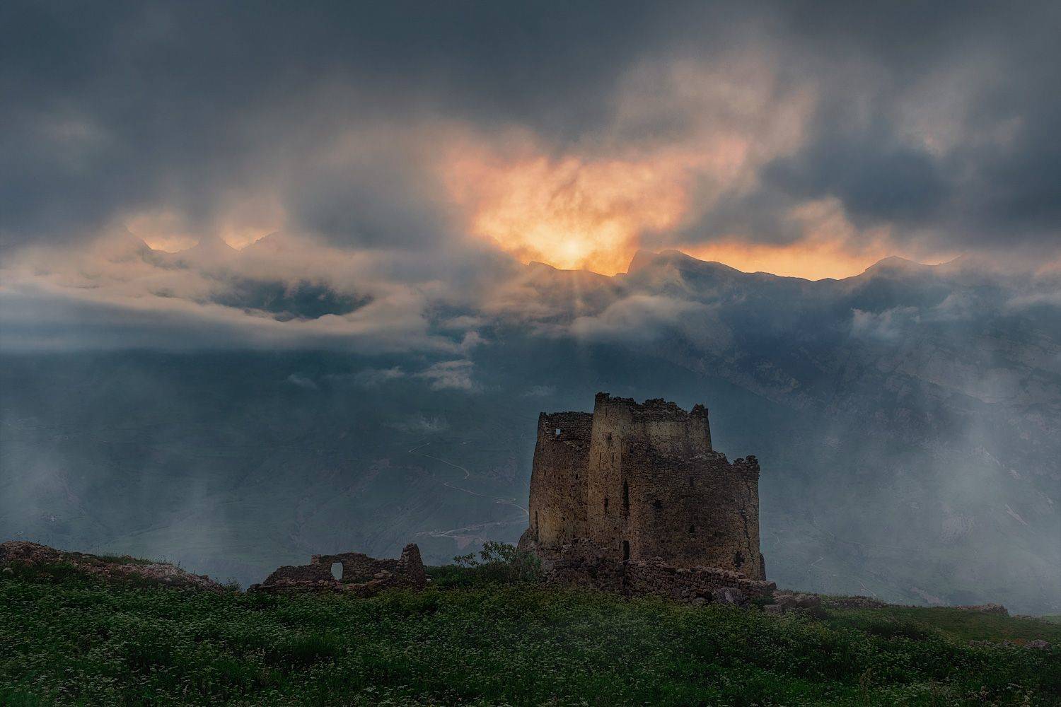 горы, природа, осетия, закат, кавказ,, Алиева Татьяна