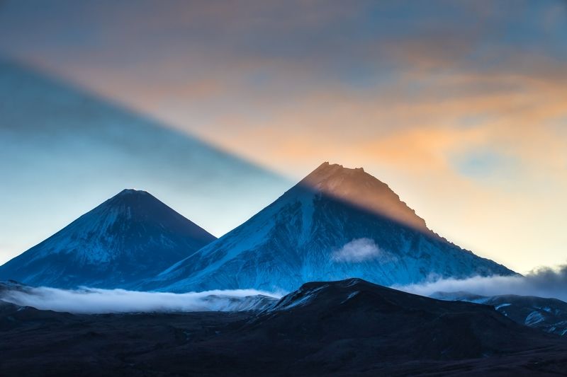 Камчатка Рассвет над Ключевской сопкой фото превью