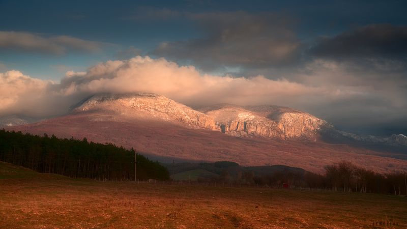 крым, соколиное, бойка, горы, снег, буря, облачность, пейзаж, landscape, mountain\\\'s, snow, clouds. Почтенная Бойка фото превью