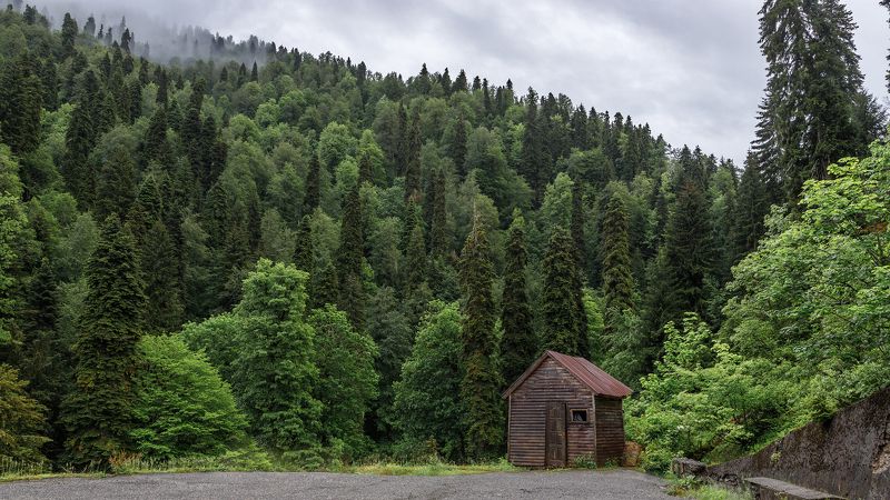 пейзаж, день Хижина фото превью