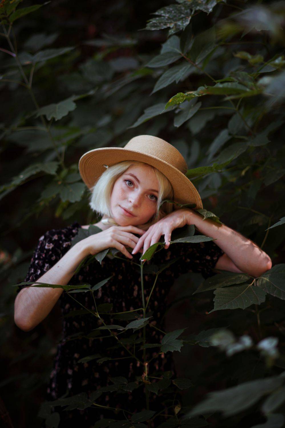 девушка, портрет, лес, шляпка, Елена Осокина