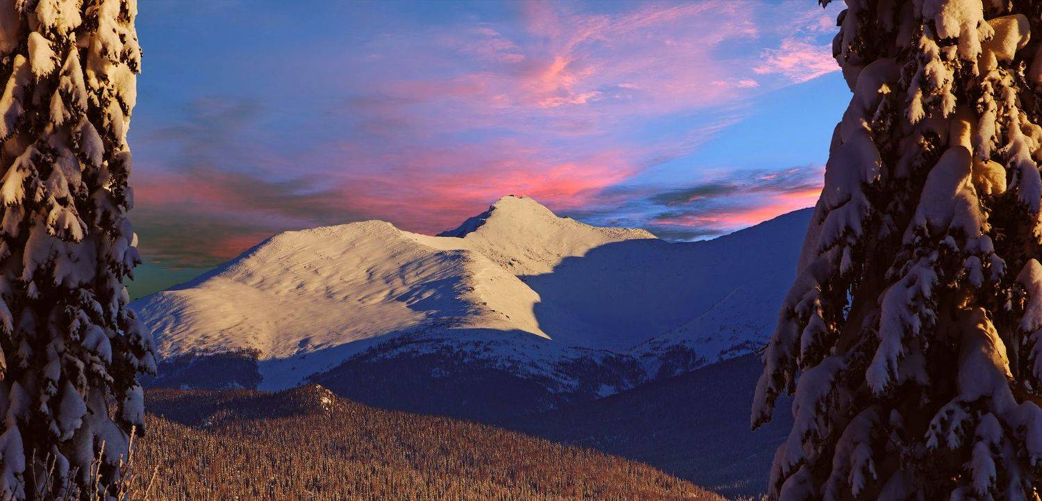 кузбасс, горная шория, зима, восход, закат, поднебесные зубья, мороз, сугробы, лес, Художников Павел