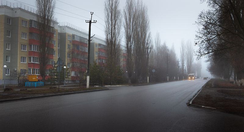 усмань, липецкая область, панорама, туман, осень  фото превью