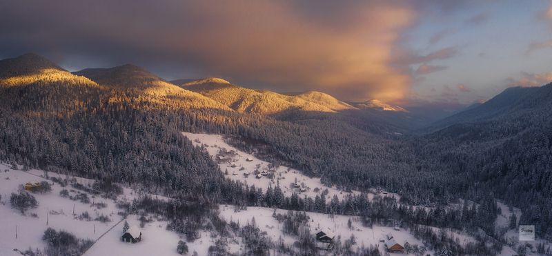 Зимний вечер в Карпатах фото превью