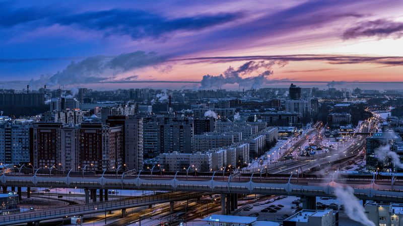 Утро предновогоднего города фото превью
