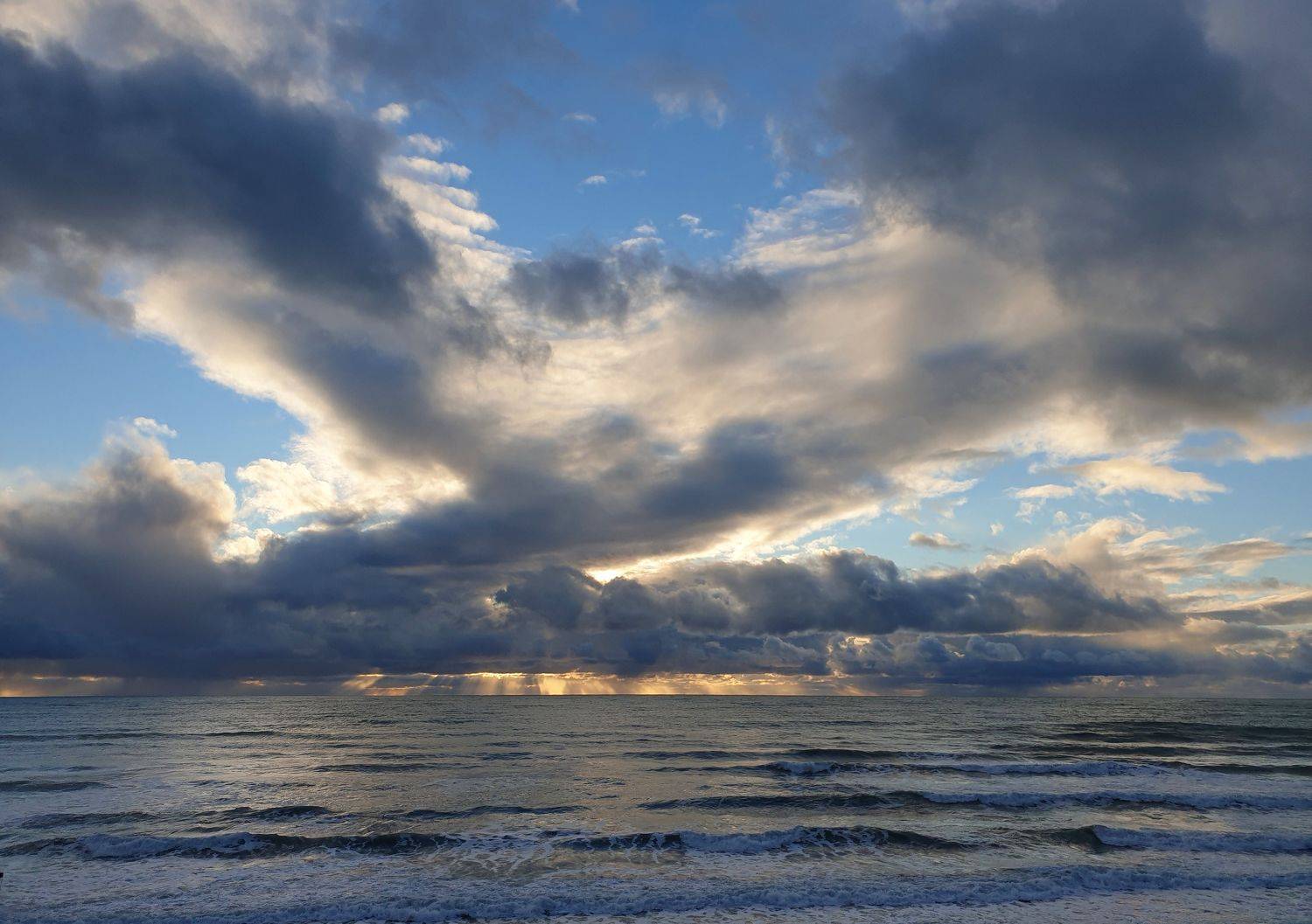 море, облака, небо, солнце, закаа, Куликова Ирина