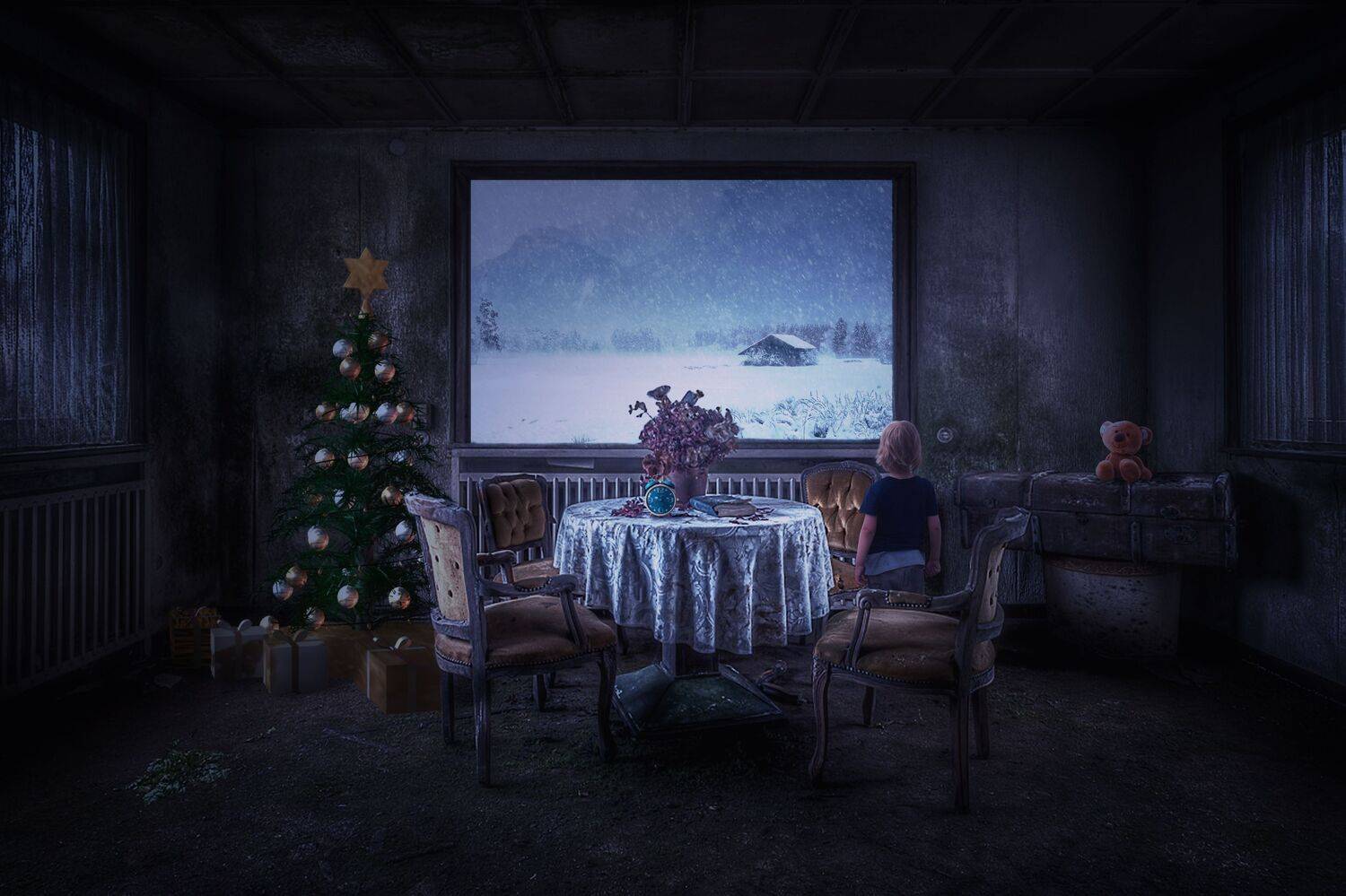 комната, рождество, ребенок, Sergii Vidov