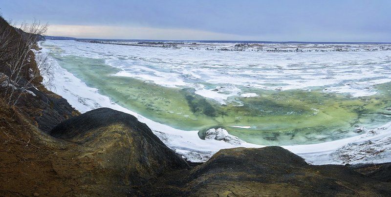 Аникинский Синий Утес, Лед, Ледоход, Сибирь, Томск, Томская область, Томь Заседание продолжается! И, как видите, господа присяжные заседатели, лёд тронулся! фото превью