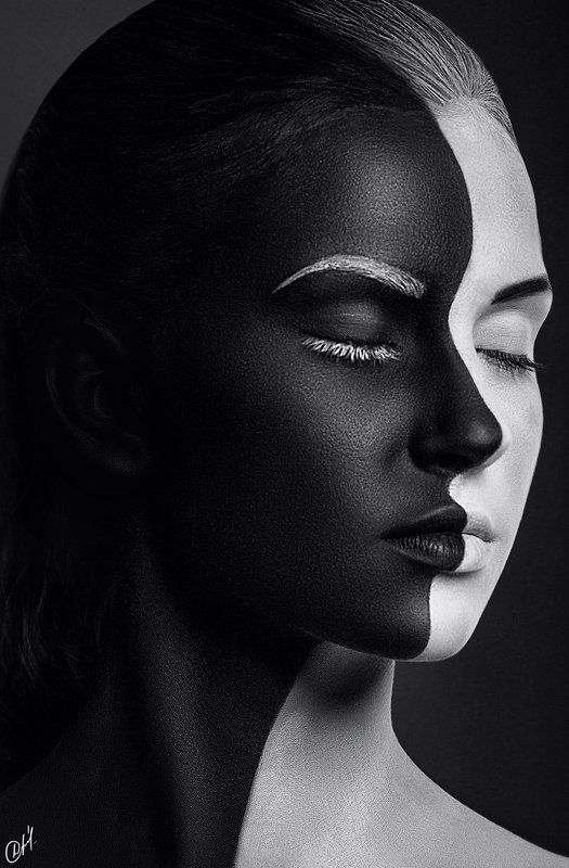 Девушка, Модель, Черно-белое Dark side фото превью