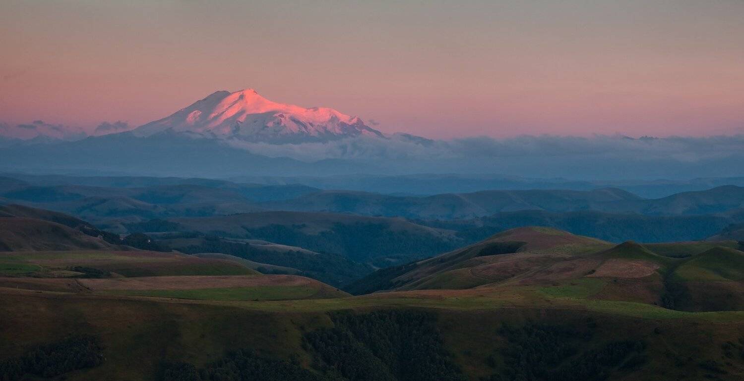 кавказ, эльбрус, закат, гум, баши, скалистый, хребет, Николай Мысливцев
