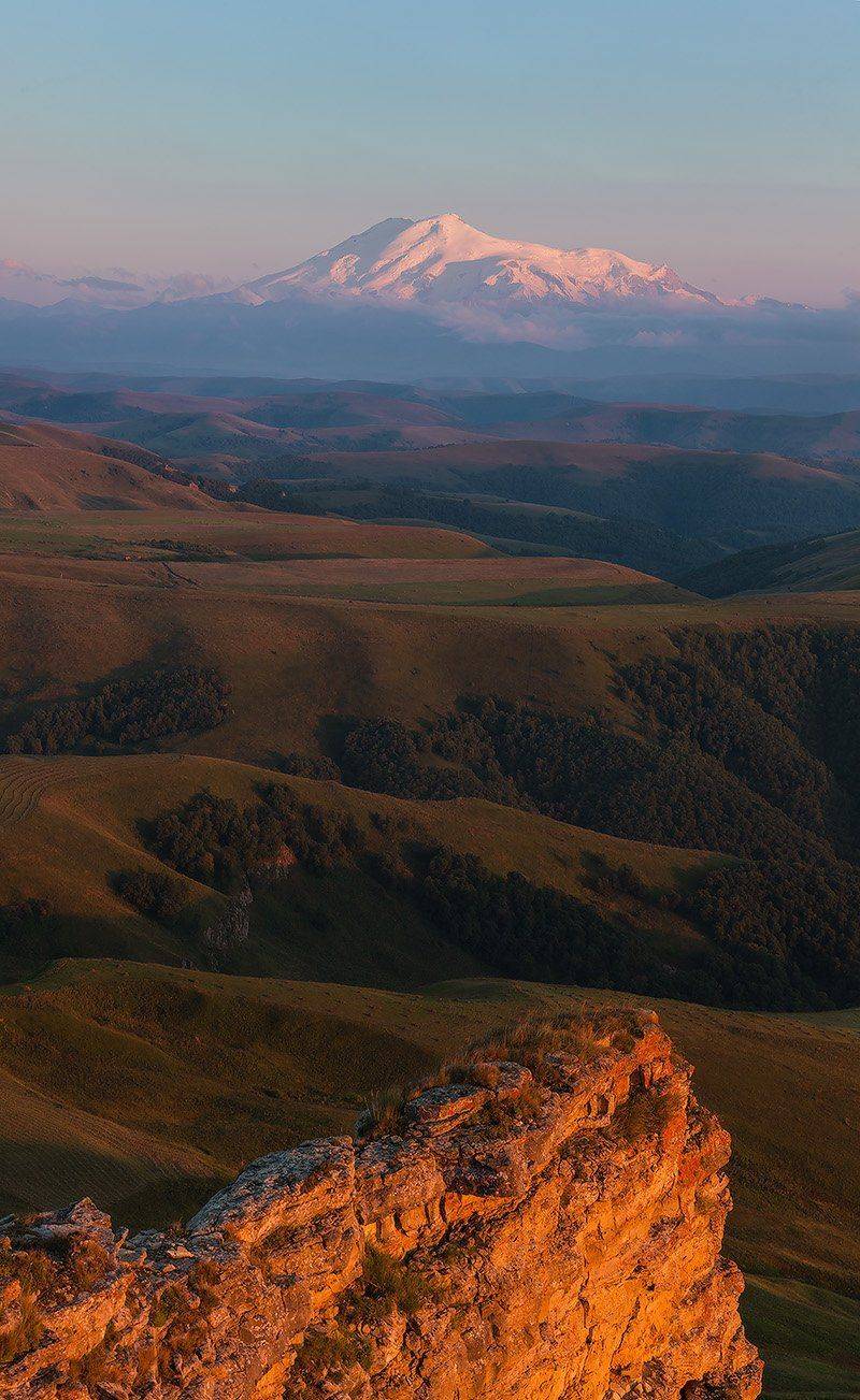 кавказ, эльбрус, скалитсый, хребет, перевал, гум, баши, закат, Николай Мысливцев