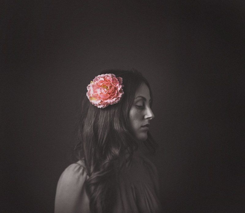 портрет, фото, девушка, цветок, студия, Flower фото превью