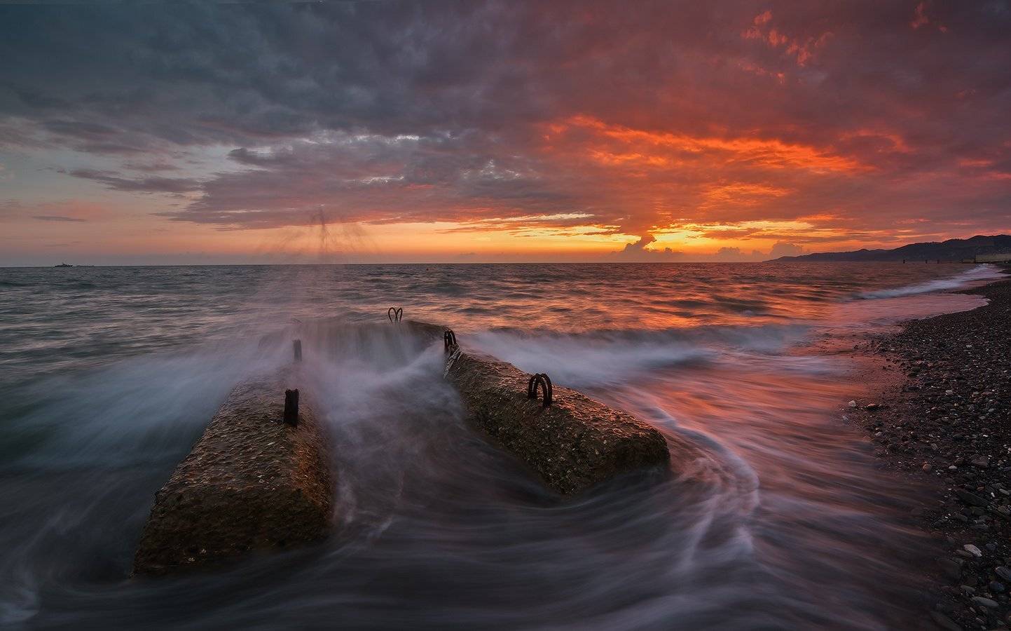 закат, черное, море, сочи, пляж, ривьера, Николай Мысливцев