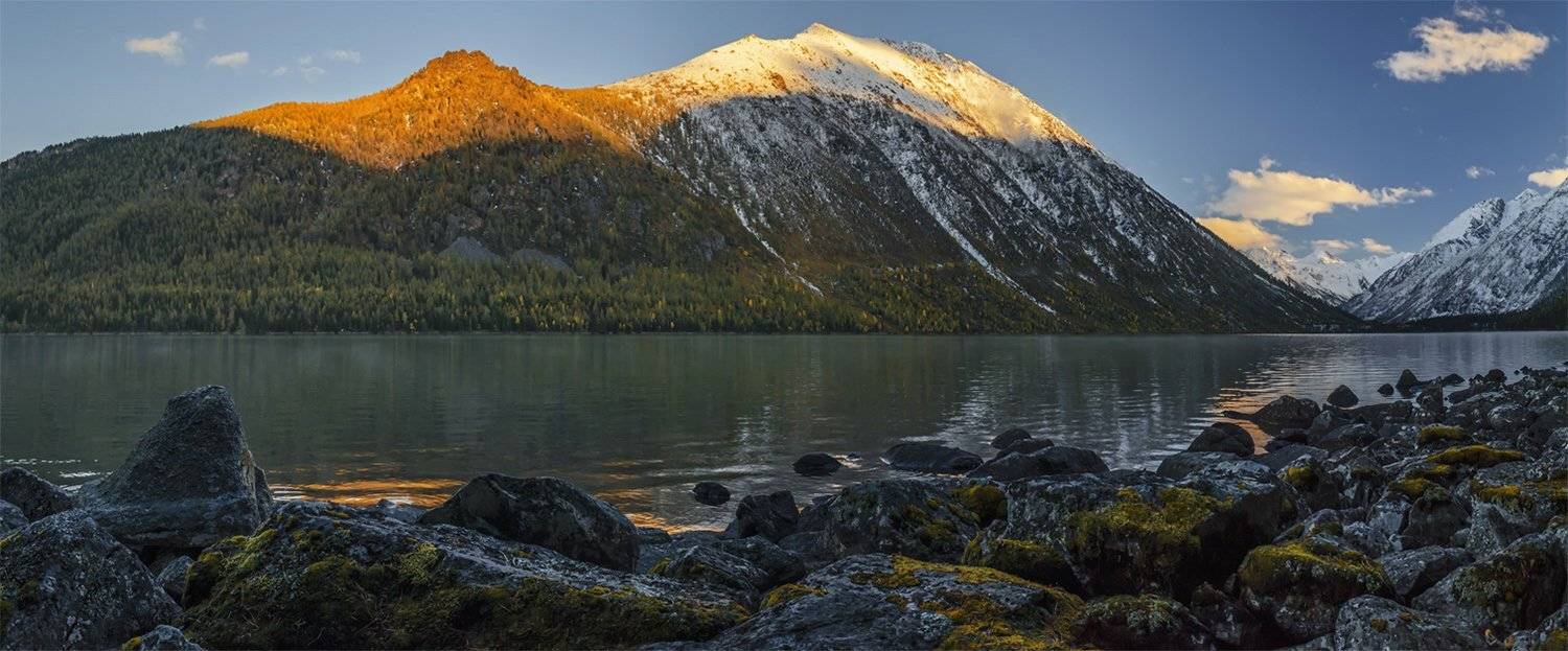 Алтай, Горный алтай, Горы, Закат, Катунский хребет, Мультинские озера, Озеро, Осень, Панорама, Пейзаж, Природа, Путешествие, Сибирь, Туризм, Альберт Беляев