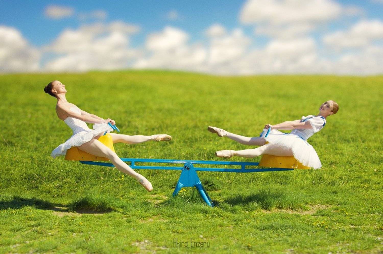 Ballerina, Ballet, Field, Fun, Green, Summer, Enzeru Akira