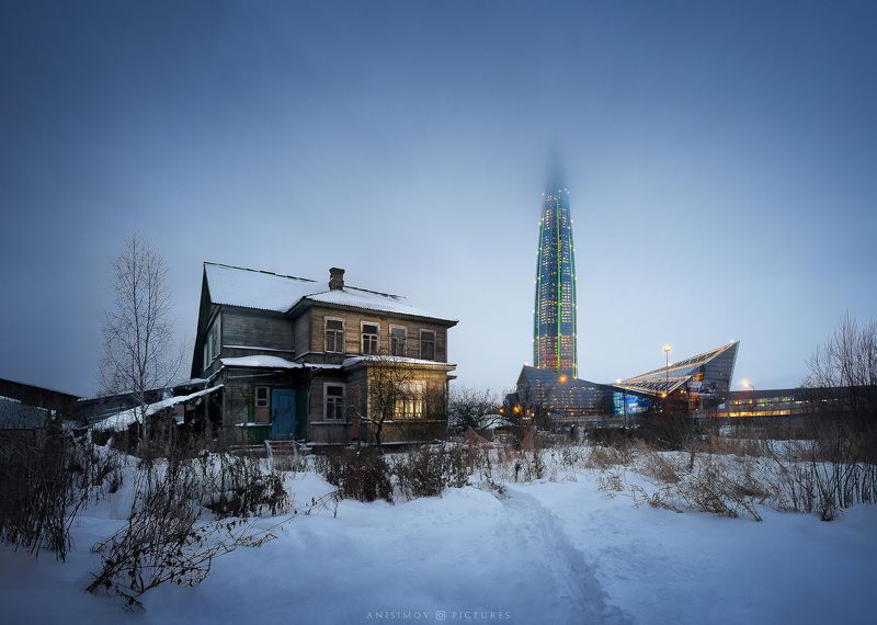Зимний вечер в Лахте фото превью