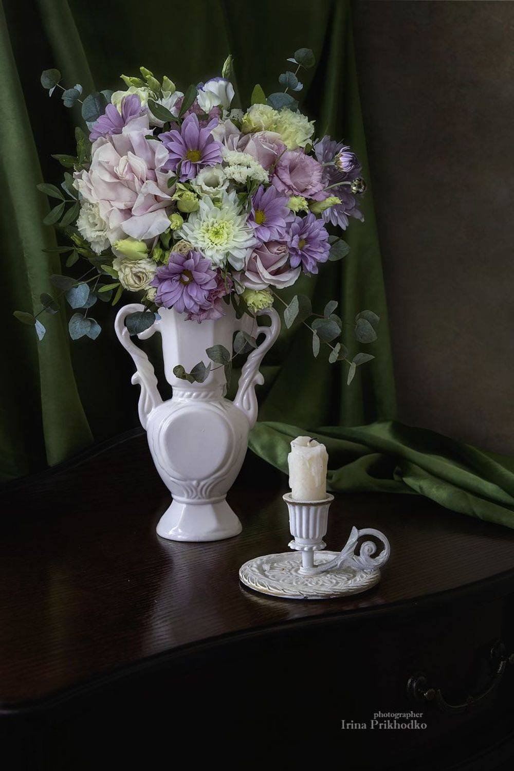 натюрморт, букеты, цветы, интерьер, свеча, Ирина Приходько