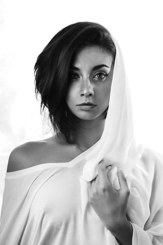 модель, девушка, girl, female, woman, portrait, портрет, bw Innocence фото превью