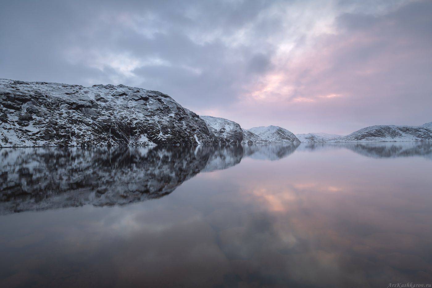 териберка, кольский полуостров, мурманская область, батарейское, арктика, север, озеро, штиль, Арсений Кашкаров